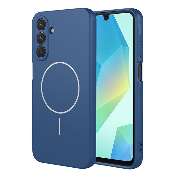 Etui do Samsung Galaxy A17 5G, do MagSafe, silikonowe, niebieskie
