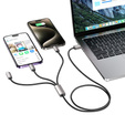 Tech-Protect Kabel UltraBoost 3w1 USB typ-C / microUSB / Lightning 3.5A/100cm, czarny
