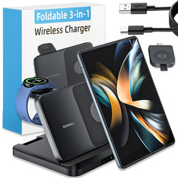Ładowarka Indukcyjna 3w1 do Galaxy Z Fold / Flip / Galaxy Watch / Galaxy Buds, czarna