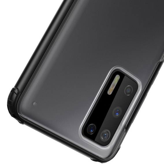 Etui do Huawei P40, Obudowa Fusion Case, Matowe przezroczyste / Czarna ramka