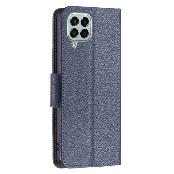 Etui z klapką do Samsung Galaxy M33 5G, Wallet Litchi Magnet, granatowe