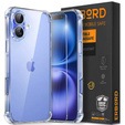 Etui do iPhone 16, Erbord Dropproof, przezroczyste + Szkło