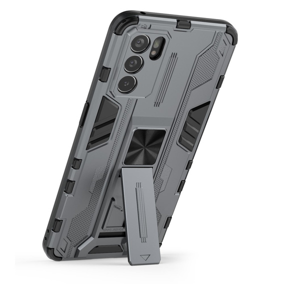 Etui do Oppo Reno6 5G, Military kickstand, szare