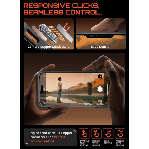 Etui Supcase do iPhone 17 Pro, Unicorn Beetle Grip Mag, Clear / Coral