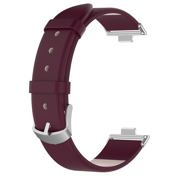 Pasek Skórzany do Huawei Watch Fit 4 / 4 Pro / 3, Bordowy