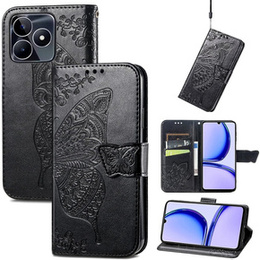 Etui z klapką do Realme Note 50, Butterfly, czarne