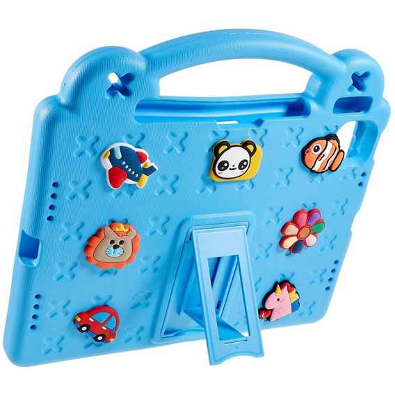 Etui do iPad Air 11" 2025/2024 (7/6 gen.), Cute Patterns, z podstawką, niebieskie