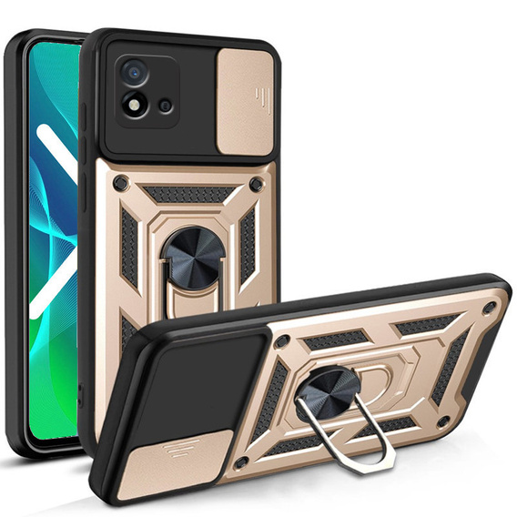 Etui pancerne do Realme C11 2021, CamShield Slide, złote