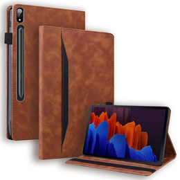Etui biznesowe z eko-skóry do Samsung Galaxy Tab S10 FE / S9 FE / S9 / S8 / S7 – brązowe