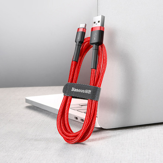 Baseus kabel Cafule 0,5 m USB-A do USB-C 3 A - czerwono‑czarny