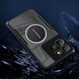 Etui do Motorola Moto G15 / Motorola Moto G15 Power, z blaszką magnetyczne, przezroczyste / czarne