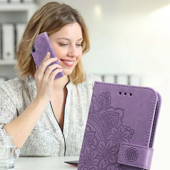 Etui z klapką do Samsung Galaxy A14 4G/5G, Mandala, fioletowe