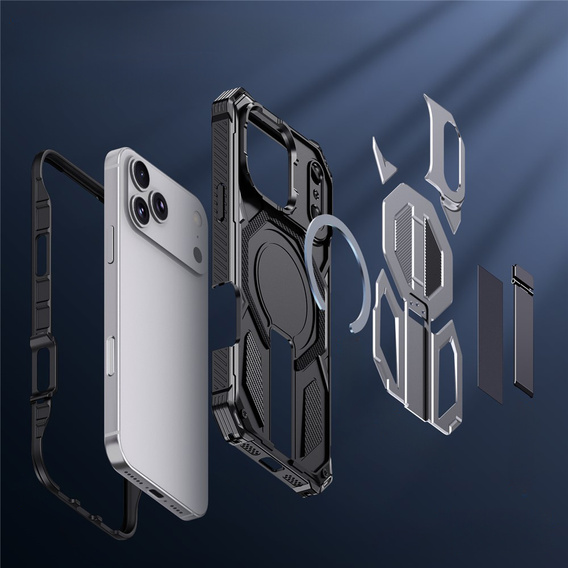 Etui ochronne do iPhone 17 Pro Max do MagSafe, z podstawką, szare