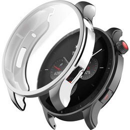 2w1 Etui z osłoną na ekran do Amazfit GTR 4 46mm, Srebrne