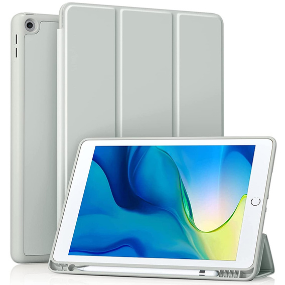 Etui do iPad 10.2" 2021/2020/2019 (9/8/7 gen.), z miejscem na rysik, Szare