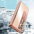 Etui ze szkłem do Samsung Galaxy Z Fold 4 5G, Premium Alloy, Rose Gold