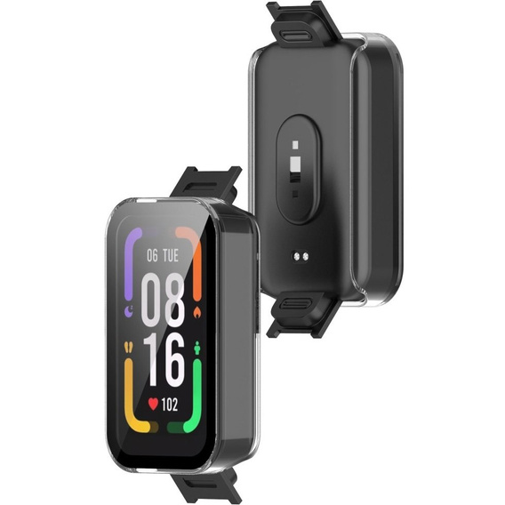 2w1 Etui + Szkło Hartowane do Xiaomi Redmi Smart Band Pro, Przezroczyste, Bezbarwne