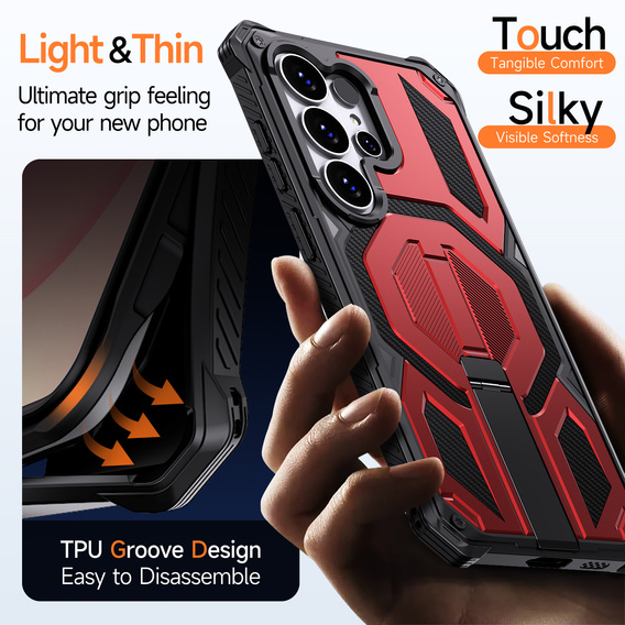 Etui ochronne do Samsung Galaxy S26 Ultra do MagSafe, z podstawką, czerwone