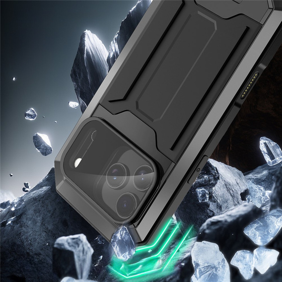 Etui pancerne do iPhone 17 Pro, R-JUST, czarne