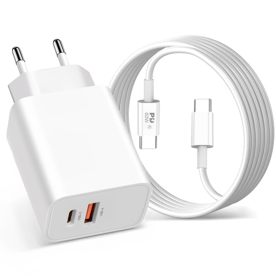 Szybka Ładowarka  USB-C 20W + Kabel 1M do iPhone 16/15 Pro/Max/Plus