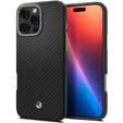 Etui Spigen do iPhone 16 Pro Max, Enzo Aramid MagSafe, carbon czarne + Szkło Hartowane 9H
