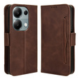 Etui z klapką do Xiaomi Redmi Note 13 Pro 4G / Xiaomi Redmi Note 14S / Xiaomi Poco M6 Pro 4G, Card Slot, brązowe