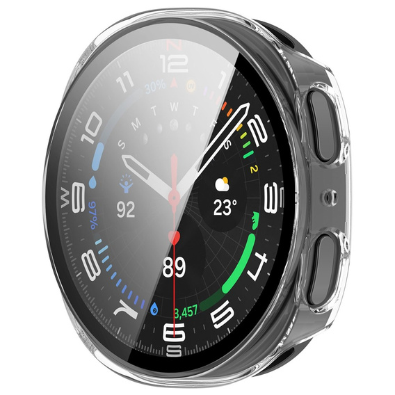 2w1 Etui + Szkło Hartowane do Samsung Galaxy Watch 8 40mm, Przezroczyste