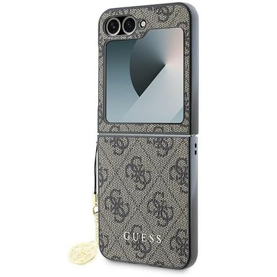 Etui GUESS do Samsung Galaxy Z Flip7 FE / Z Flip6, 4G Charms Collection Hardcase, brązowe