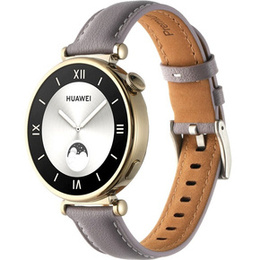 Pasek skórzany uniwersalny 18mm, ze srebrną klamrą, Jasny fioletowy