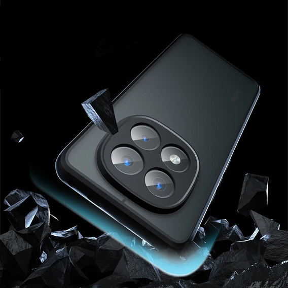 Etui silikonowe do Xiaomi Redmi Note 14 Pro 5G / Xiaomi Poco X7 5G, z ochroną aparatu, matowe czarne