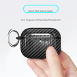 Etui do AirPods Pro 3 z fakturą włókna węglowego, z karabińczykiem - czarne