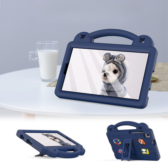 Etui do Samsung Galaxy Tab A7 Lite 8.7 T220/T225, Cute Patterns, z podstawką, granatowe