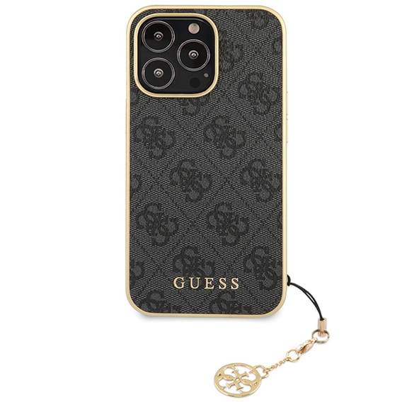 Etui GUESS do iPhone 14 Pro, 4G Charms Collection, szare