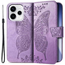 Etui z klapką do Oppo Reno 15, Butterfly, fioletowe