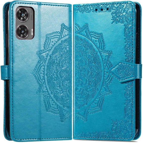 Etui z klapką do Motorola Moto G85, Mandala, niebieskie