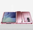 Etui z podstawką do Samsung Galaxy Z Fold7 5G, z ochroną zawiasu, szkłem i rysikiem - różowe