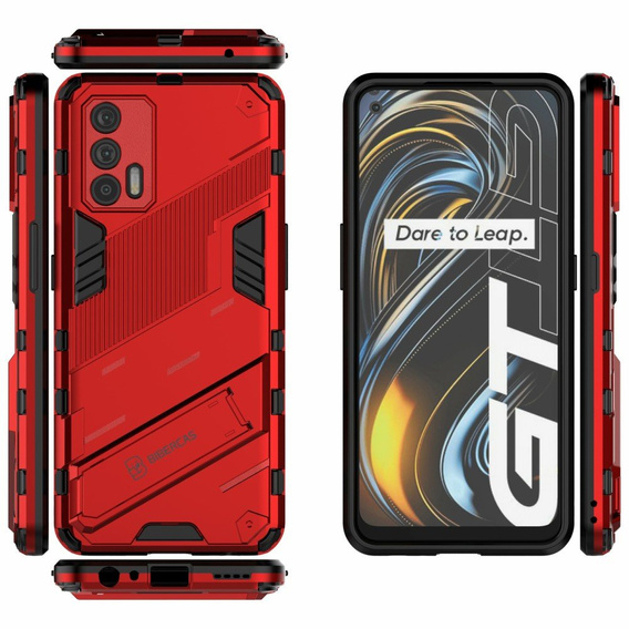 Etui do Realme GT 5G, Military kickstand, czerwone