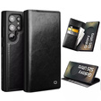 Etui z klapką do Samsung Galaxy S25 Ultra, QIALINO Leather Wallet, czarne