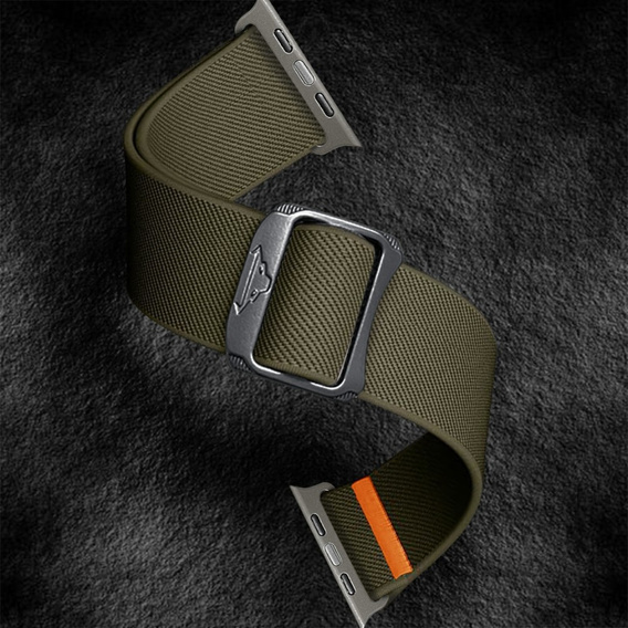 Pasek Nylonowy do Apple Watch 1/2/3/4/5/6/7/8/9/10/11/SE Ultra 1/2/3 42/44/45/46/49mm, elastyczny, Zielony