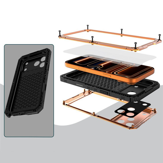Etui Wodoodporne IP68 do iPhone 17 Pro, pomarańczowe