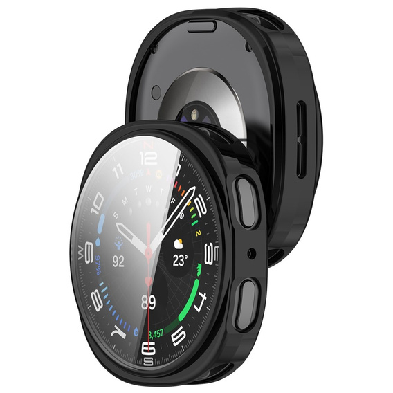 2w1 Etui z Osłoną na Ekran do Samsung Galaxy Watch 8 44mm, Czarne