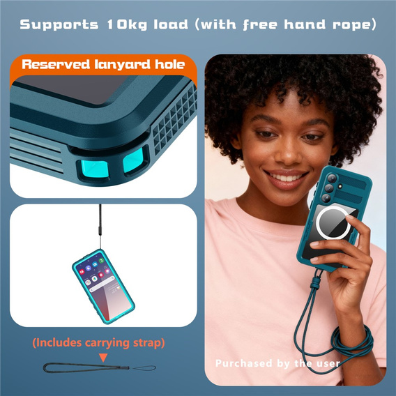 Etui wodoodporne do Samsung Galaxy S26, Redpepper, do MagSafe, niebieskie