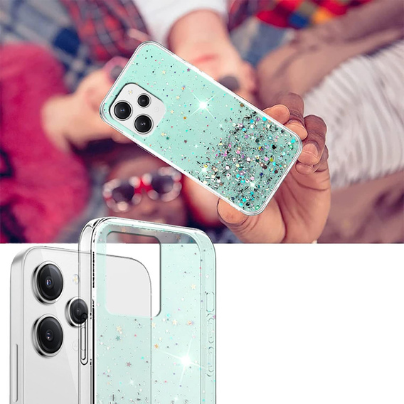 Zestaw Etui Brokat do Xiaomi Redmi 12, zielone + szkło