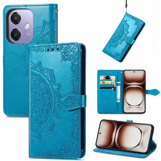 Etui z klapką do Oppo A40 / Oppo A40m, Mandala, niebieskie