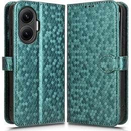 Etui z klapką do Xiaomi Poco F7 Wallet Rhombus - zielone