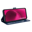 Etui z klapką do T Phone 3 5G, Wallet Rhombus, niebieskie