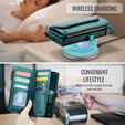 Etui CASEME do Samsung Galaxy S25 FE, RFID Leather Wallet, z paskiem na ramię, zielone