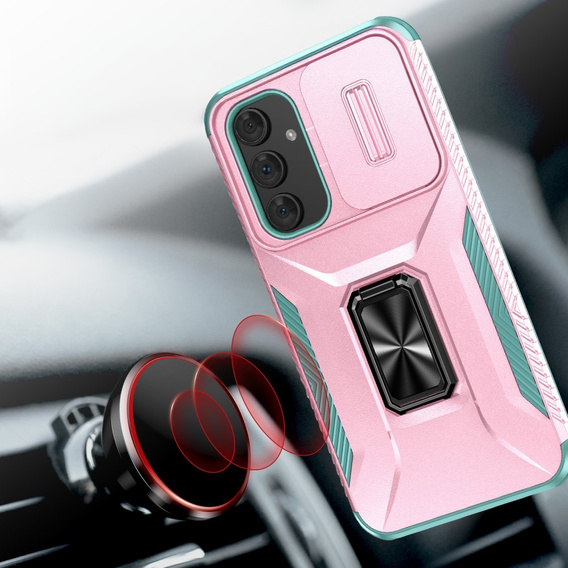 Etui do Samsung Galaxy A54 5G, pancerne Slide Ring, różowe