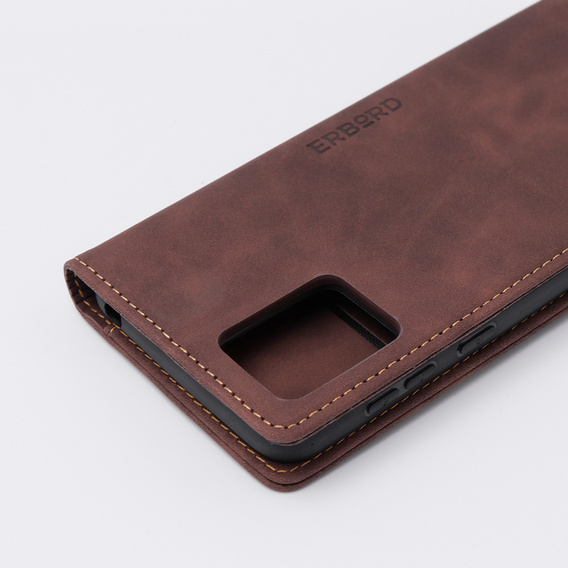 Etui do Motorola Moto E13 4G, ERBORD Vintage portfel z klapką, kawowe