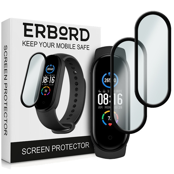 2x Szkło Hybrydowe ERBORD do Xiaomi Mi Band 5